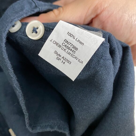 J Crew Baird McNutt Irish Linen Button Down Shirt Mens Small Blue Long Sleeves - Picture 4 of 6